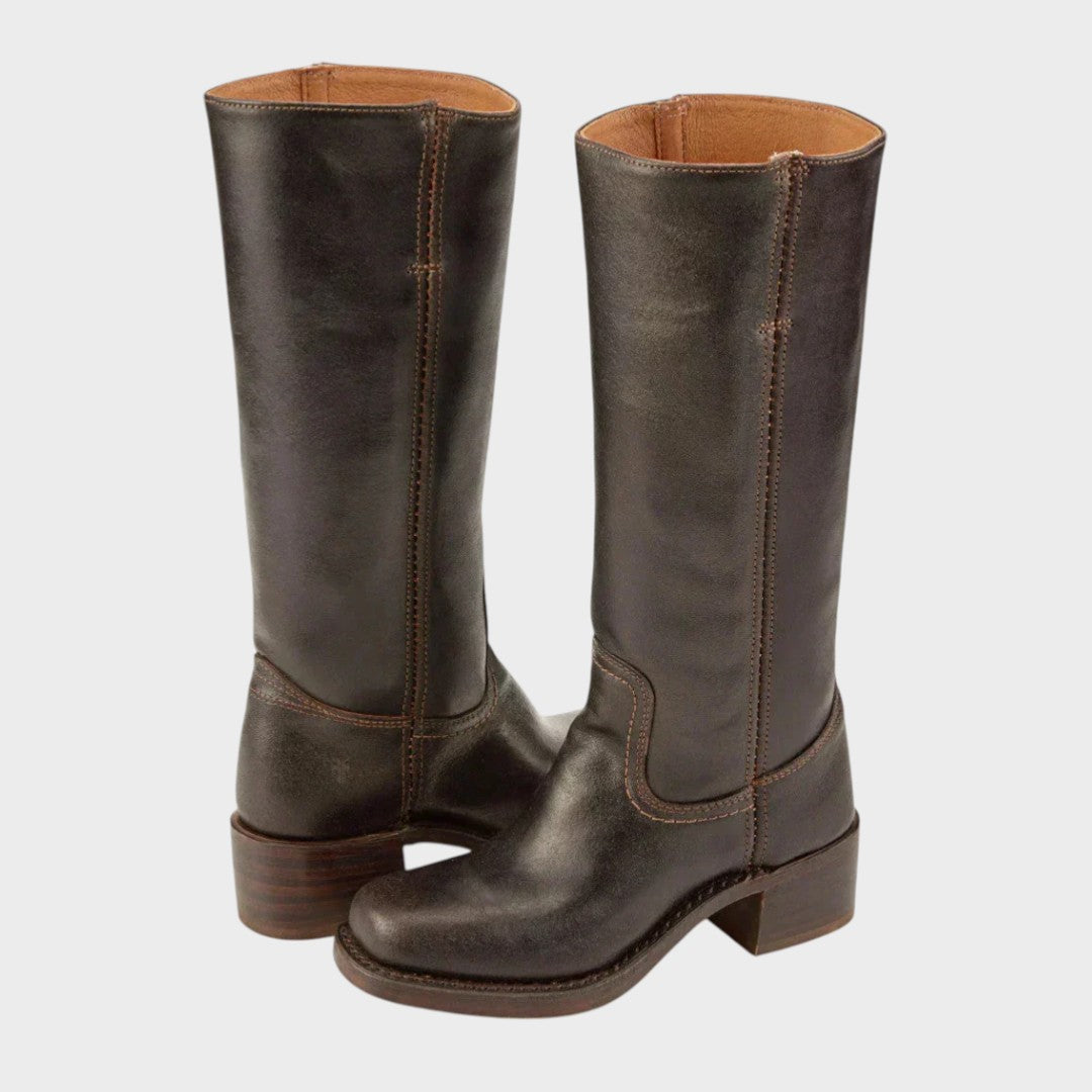 Women's Classic Riding Boots with High Line - Elegant Everyday Boots
