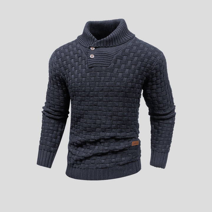 Men's Cotton Bamboo Jumper – Warm Knitted Sweater for Winter – Cream