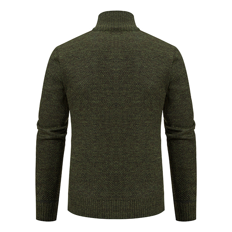 Men's Renzo Cotton-Blend Zip Jumper – Textured Knit Layering – view 8