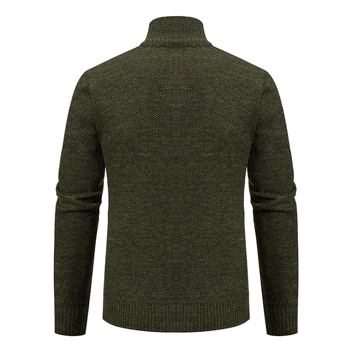 Men's Renzo Cotton-Blend Zip Jumper – Textured Knit Layering – view 8