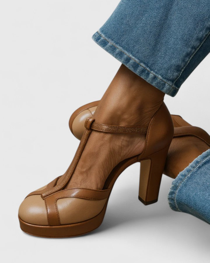 Women's Leather Heels - Elegant Comfort for Spring and Summer