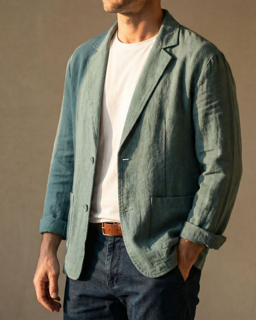 Men's Linen Blazer – Unstructured Summer Tailoring – view 8