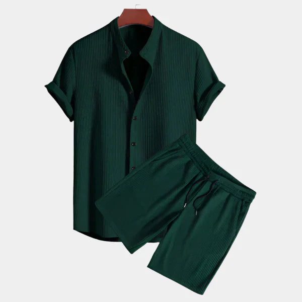 Massimo Men's Ribbed Shirt & Shorts Set – Easy Summer Co-ord