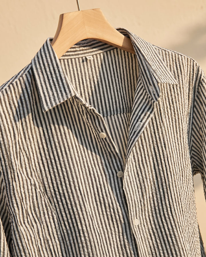 Men's Seersucker Shirt – Lightweight Short-Sleeve Summer Shirt – view 9