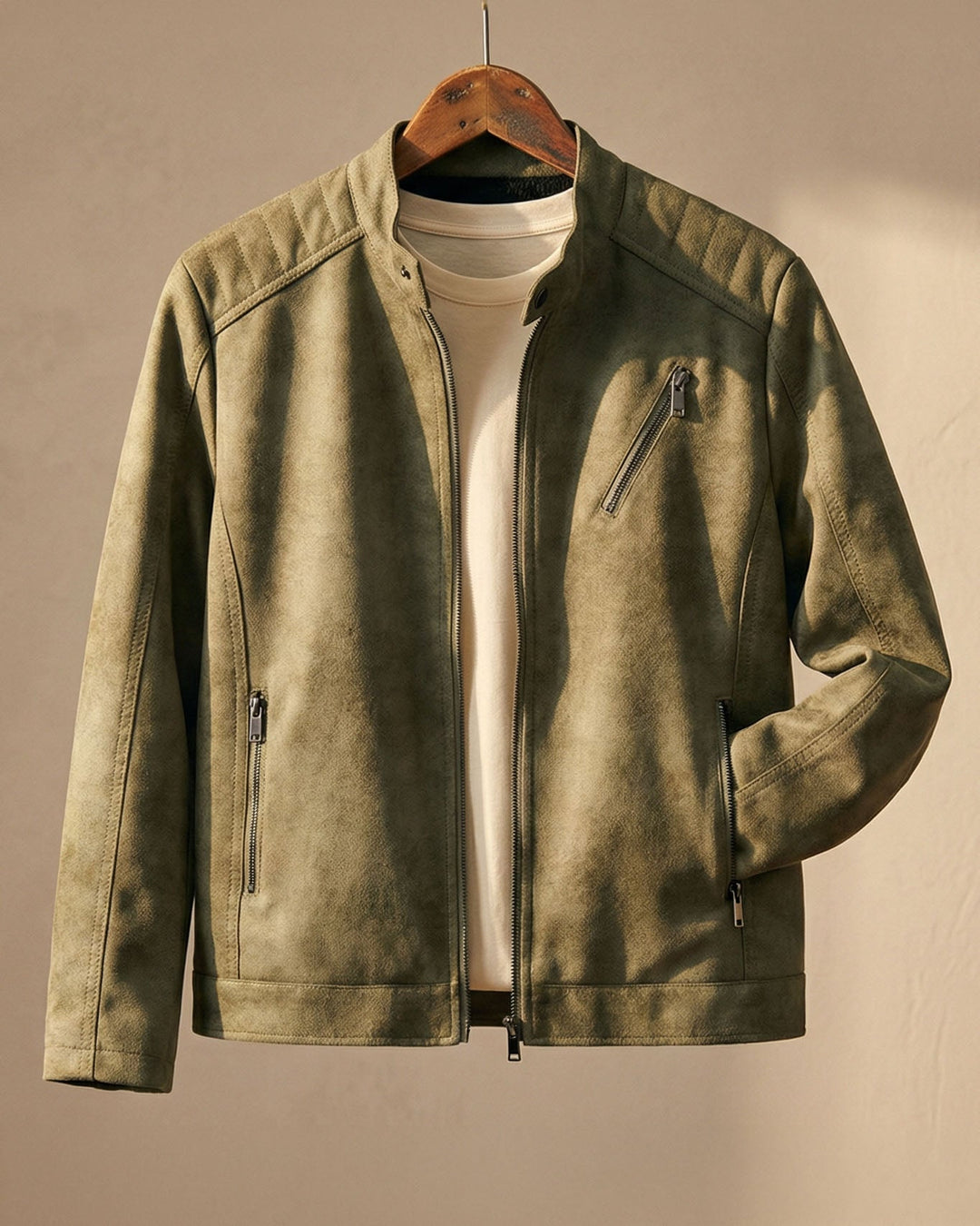 Men's Suede Jacket – Zip-Front Tailored Layering Jacket – view 2