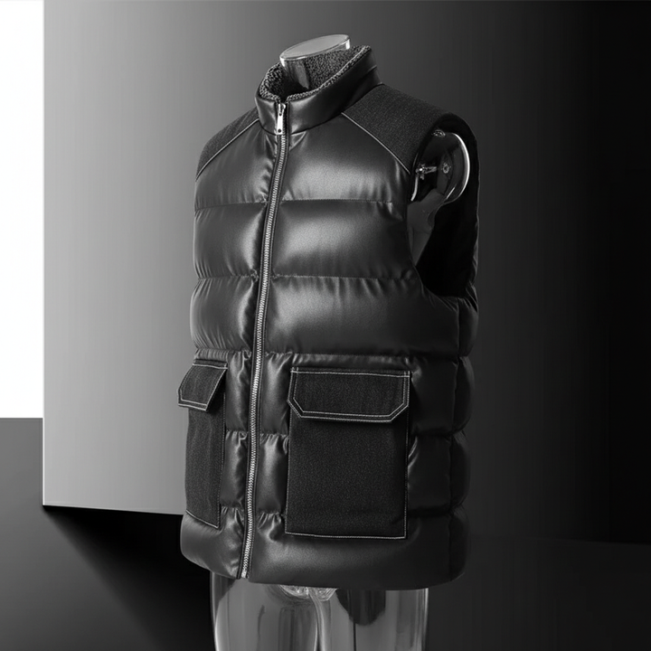 Men's Padded Gilet – Quilted Insulated Vest with Stand Collar – view 8