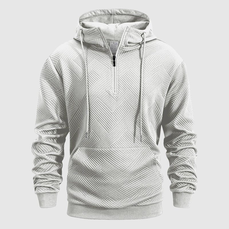 Men's Textured Knit Quarter-Zip Hoodie – Smart Casual Layering – view 2