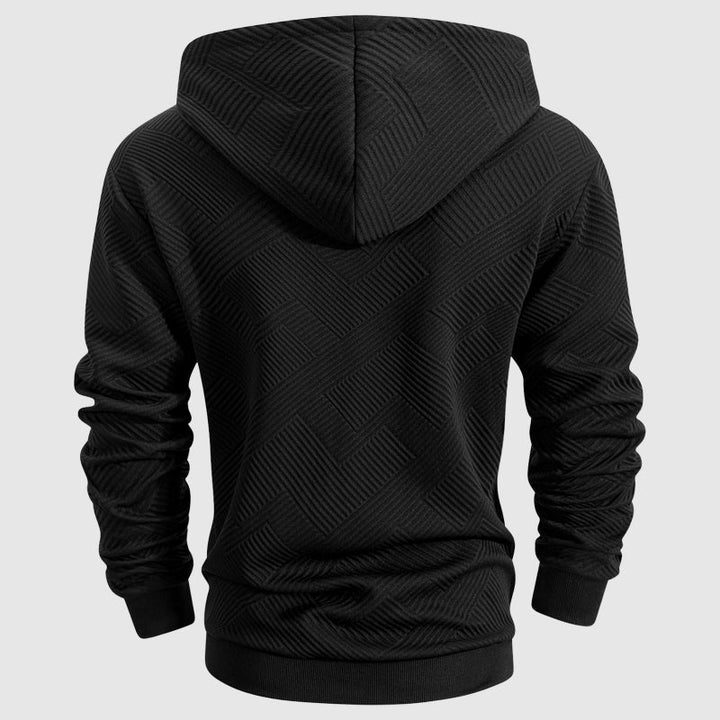 Men's Textured Knit Quarter-Zip Hoodie – Smart Casual Layering – view 6