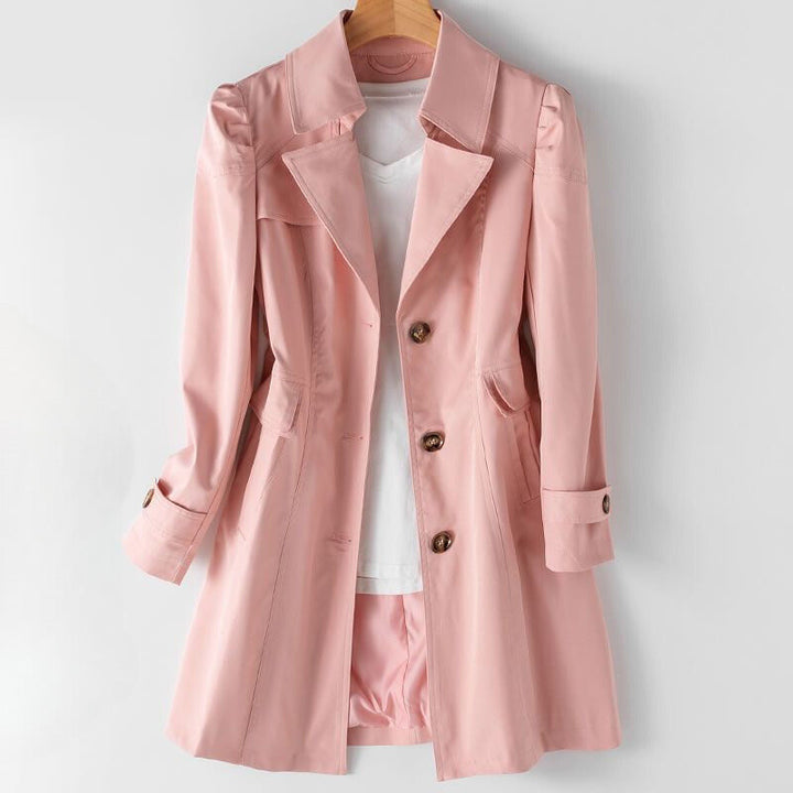 Women's Cotton Blend Heritage Coat – Tailored Lapel Overcoat – view 3