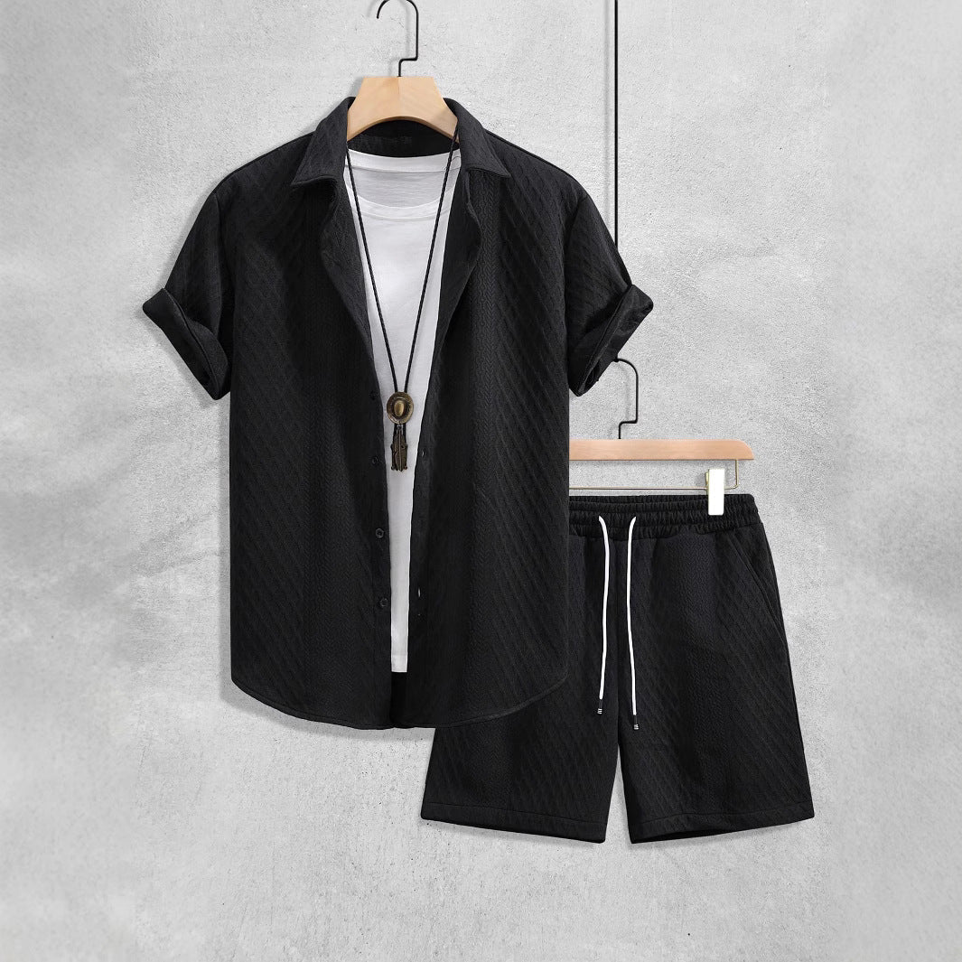 Men's Lightweight Casual Co-ord Set – Matching Shirt and Shorts
