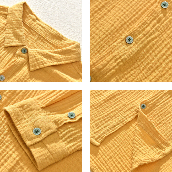 Men's Crinkle Cotton Shirt – Aegean Lightweight Casual – view 7