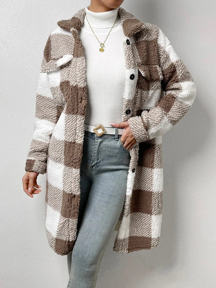 Women's Fleece Trench Coat – Open-Front Relaxed Layering Piece – view 9