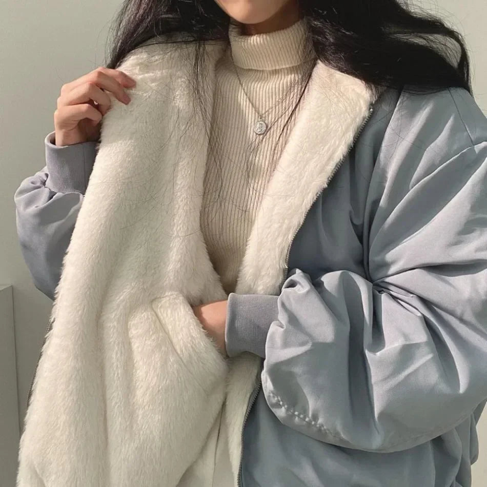Women's Sherpa-Lined Hooded Jacket – Cosy Oversized Layer – view 2