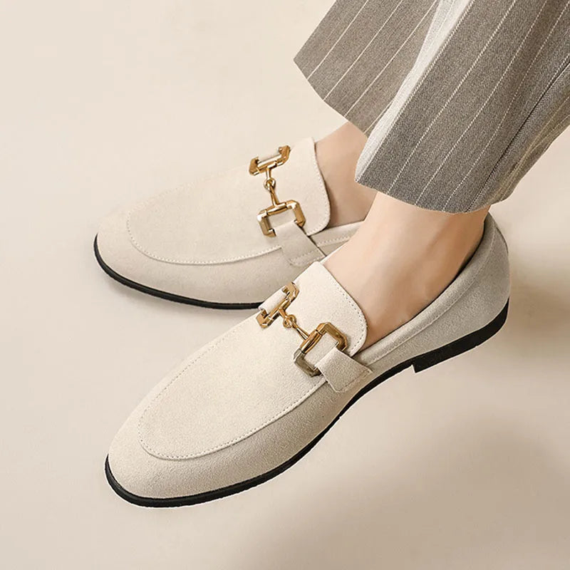 Men's Suede Loafers – Cushioned Slip-On Shoes for Work