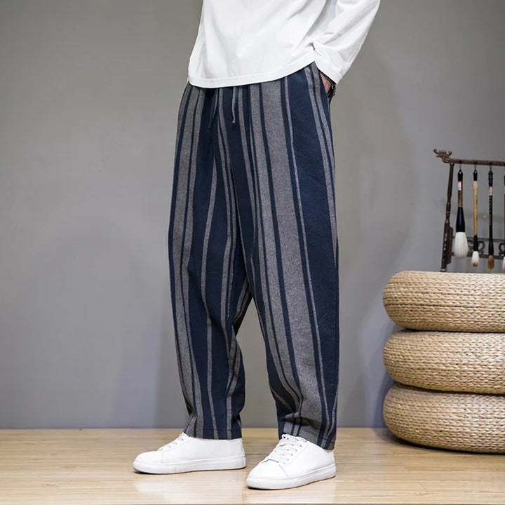 Men's Cotton-Linen Lounge Trousers – Relaxed Tapered Fit – view 3