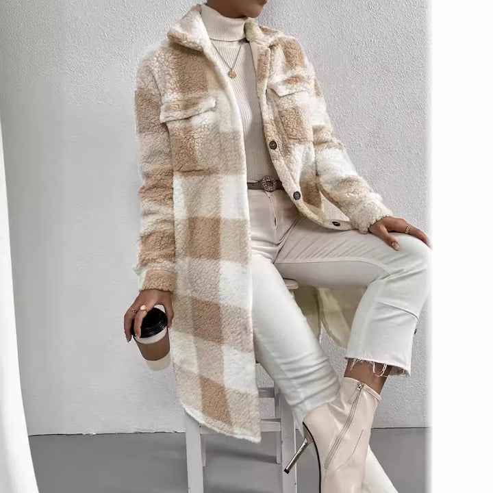 Women's Fleece Trench Coat – Open-Front Relaxed Layering Piece – view 3