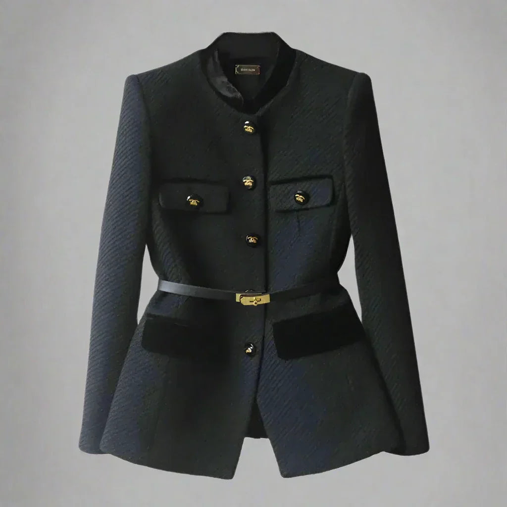 Women's Wool Blend Tailored Jacket – Smart Mid-Length Layer