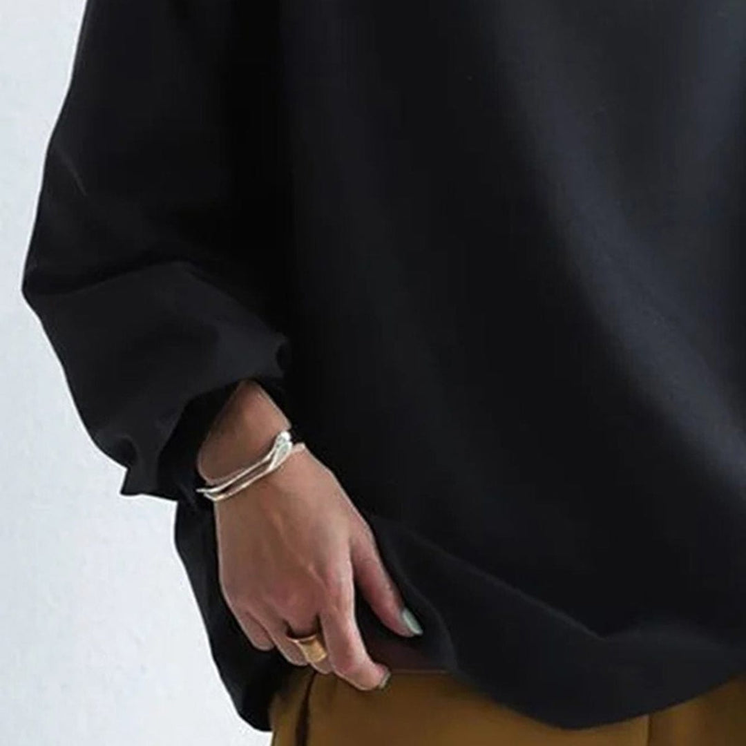 Women's High Neck Relaxed Blouse - Effortless Elegance