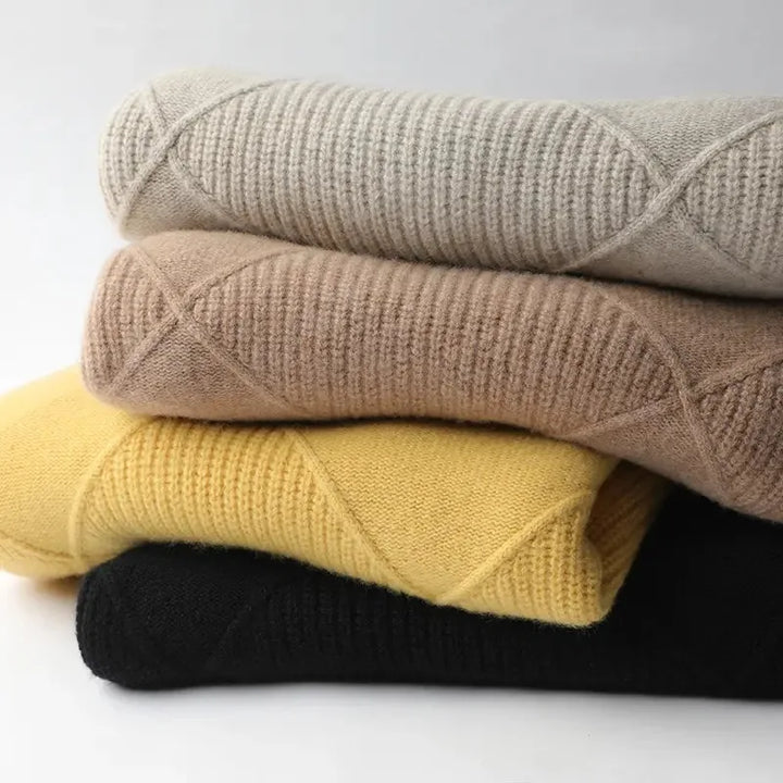 Women's Cable Knit Roll Neck Jumper – Soft Everyday Warmth – Yellow
