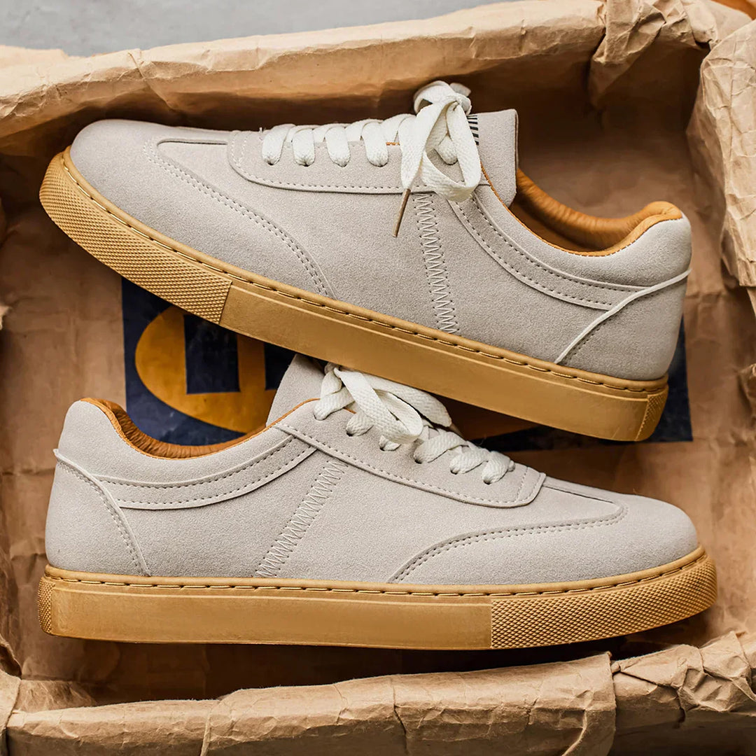 Men's Suede Low-Top Trainers – Gum Sole Casual Sneakers – view 5