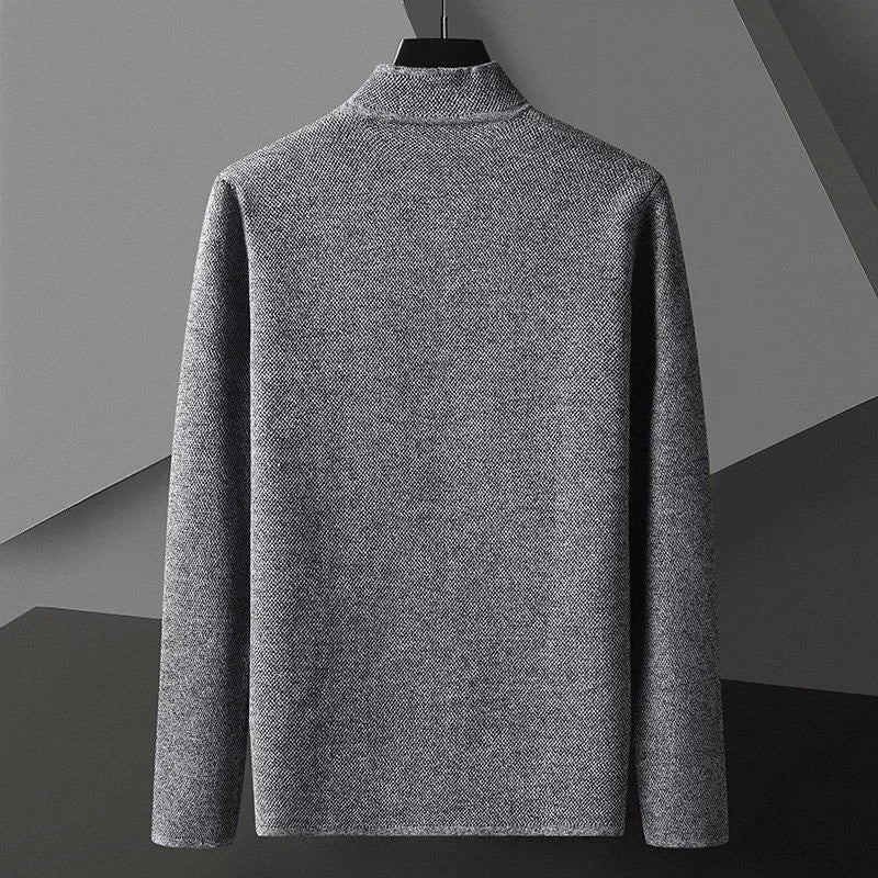 Men's Sterling Knit Cardigan – Stand Collar Two-Button Layer – view 4