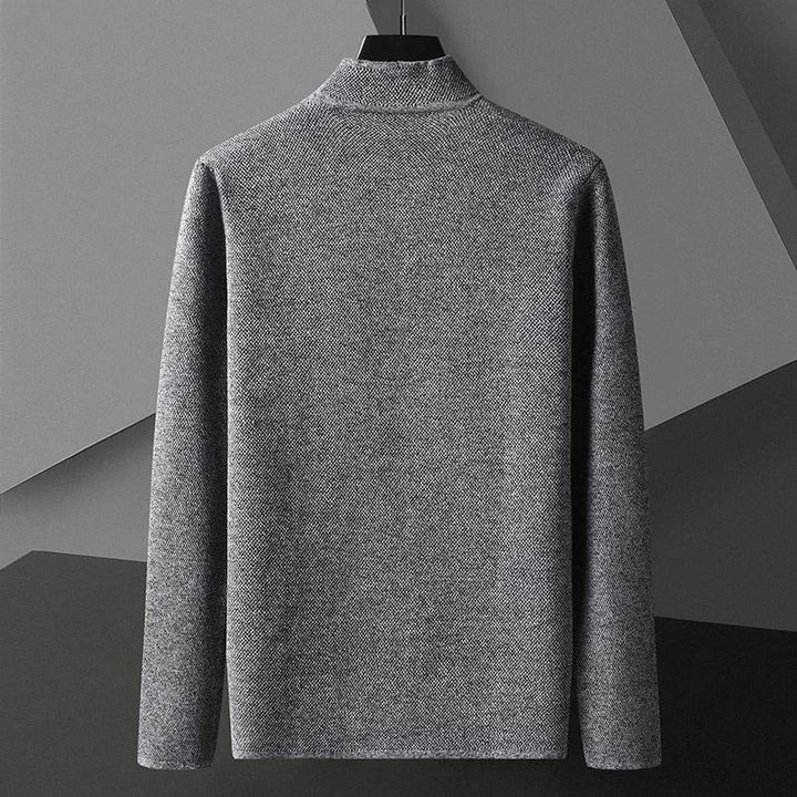 Men's Sterling Knit Cardigan – Stand Collar Two-Button Layer – view 4