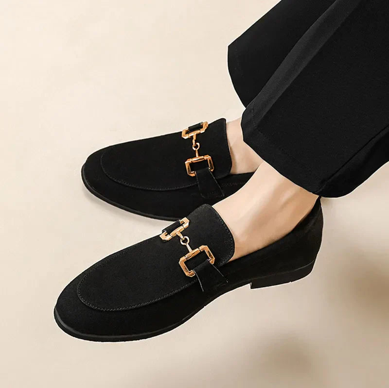 Men's Suede Loafers – Cushioned Slip-On Shoes for Work
