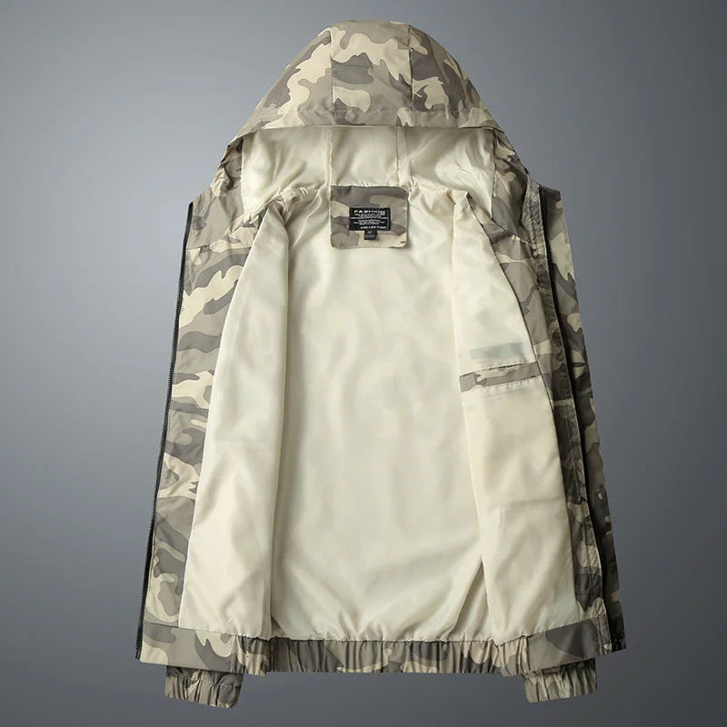 Men's Camo Windbreaker Jacket – Lightweight Water-Resistant Shell – view 6