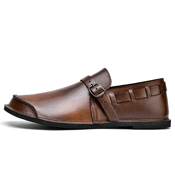 Massimo Men's Burnished Leather Monk Strap Loafers – Smart Shoes – view 2