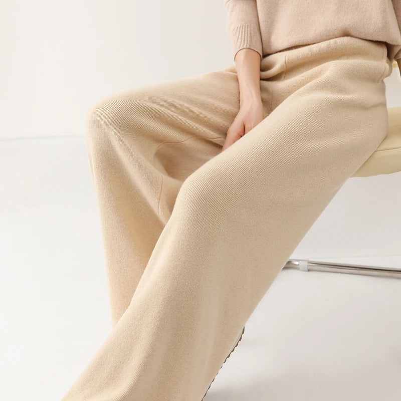 Women's Merino Wool Wide-Leg Trousers – High-Waisted Comfort – view 8