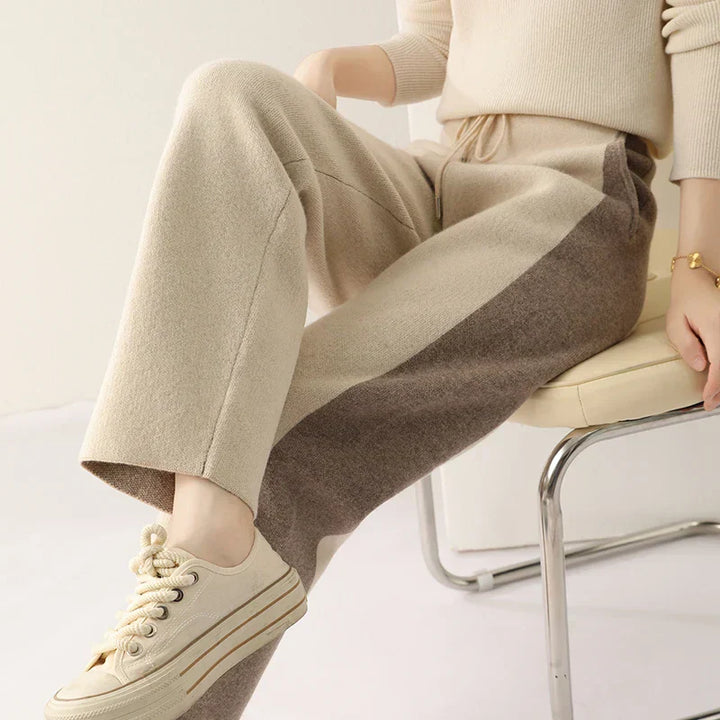 Women's 100% Wool Wide-Leg Trousers – Cosy Drawstring Waist – view 3