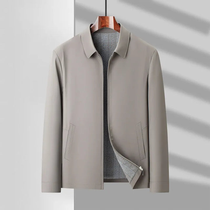 Men's Canvas Zip Jacket – Tailored Structured Casual Coat – view 4