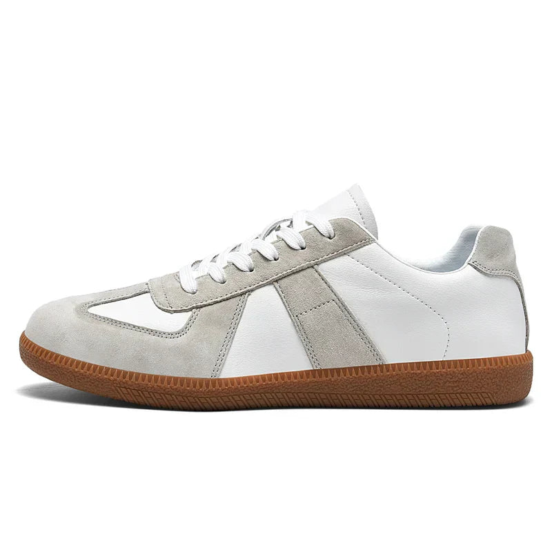 Men's Freedom 67 Vegan Leather Trainers – Suede-Trim Gum Sole – view 10