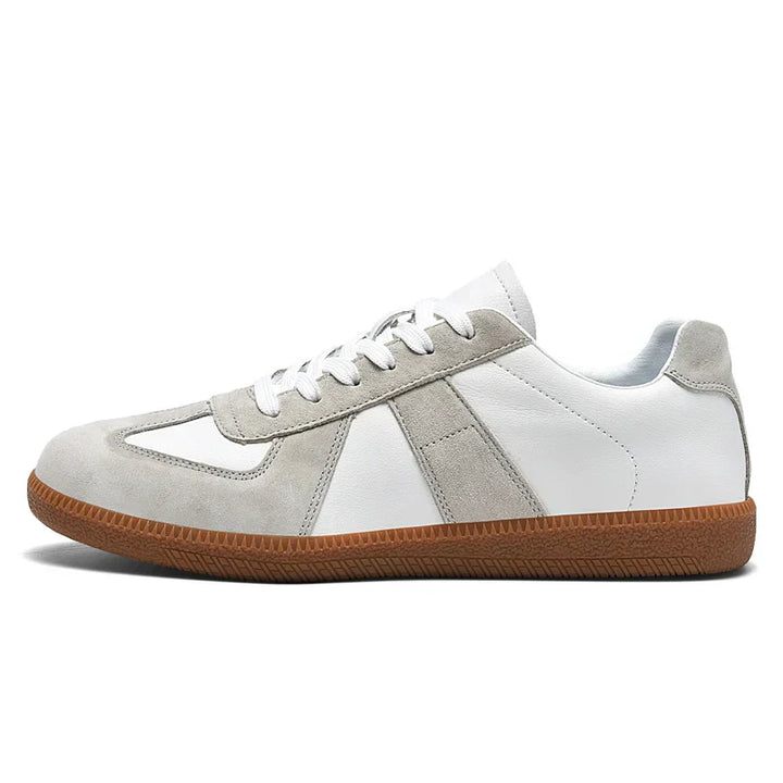 Men's Freedom 67 Vegan Leather Trainers – Suede-Trim Gum Sole – view 10