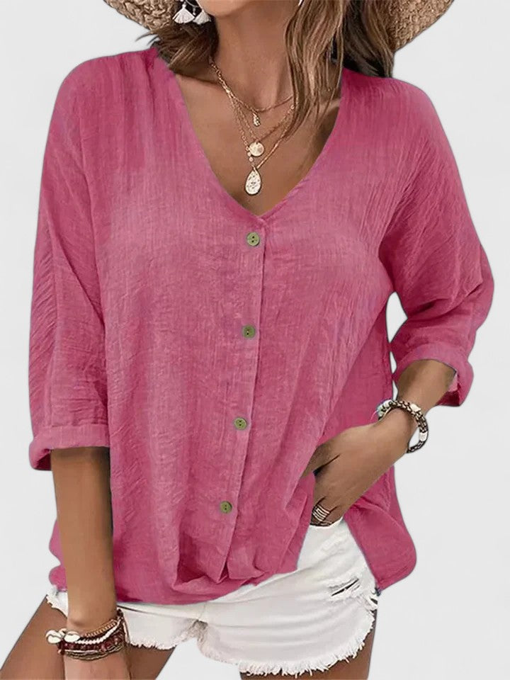 Women's Sophisticated Blouse - Effortless Summer Elegance