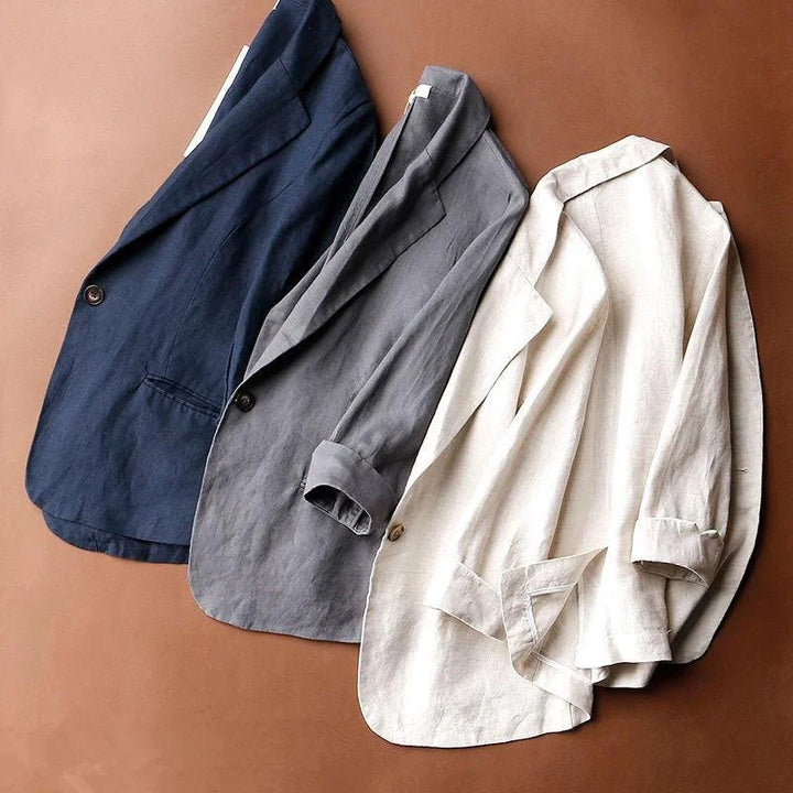 Women's Relaxed Linen Blazer – Laid-Back Summer Tailoring