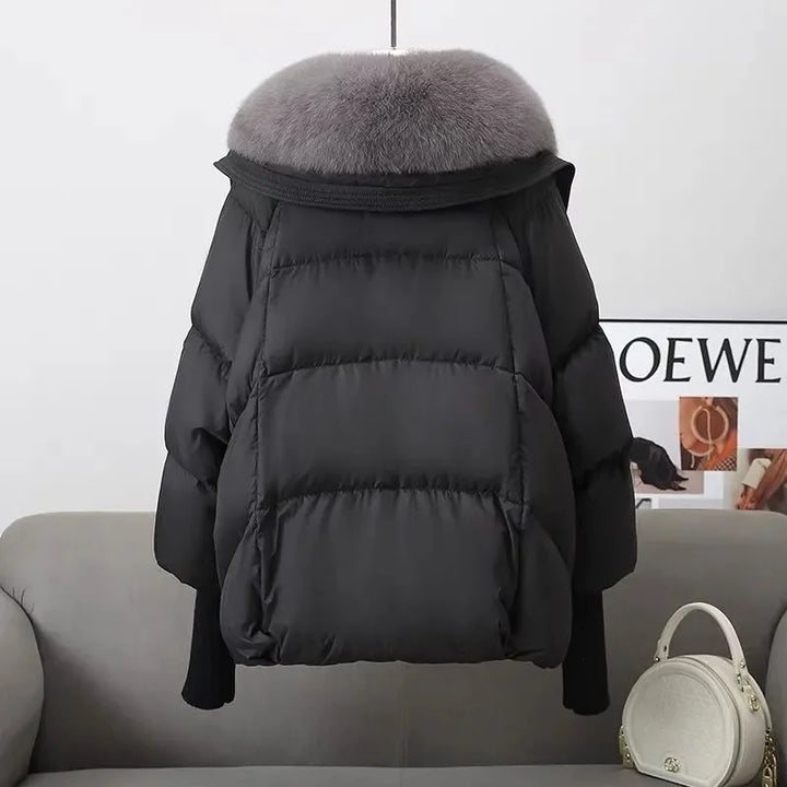 Women's Quilted Puffer Jacket with Faux Fur Collar – Winter Warmth – view 3