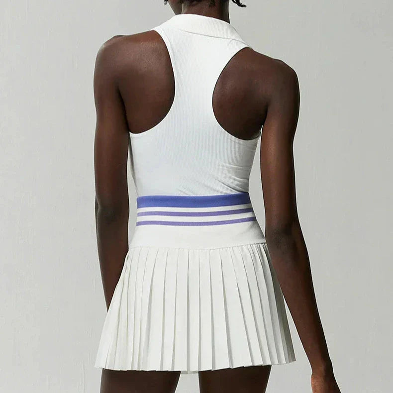 Women's Pleated Tennis Set – Quick-Dry Crop Top & Skirt