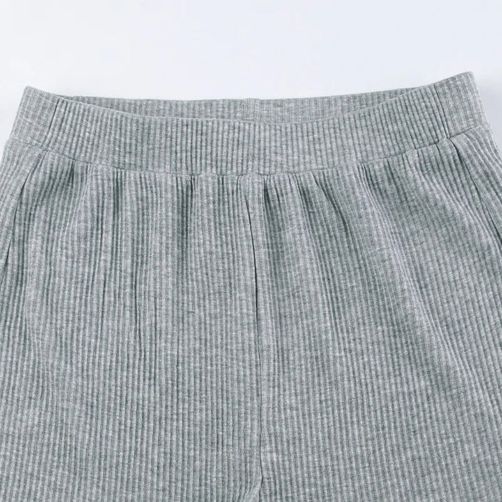 Women's Ribbed Knit Lounge Set – Ridge 3-Piece Hoodie & Shorts