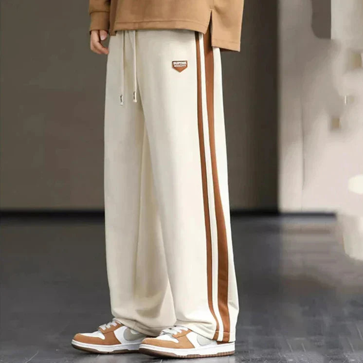 Men's Stripe Track Trousers – Relaxed Drawstring Comfort
