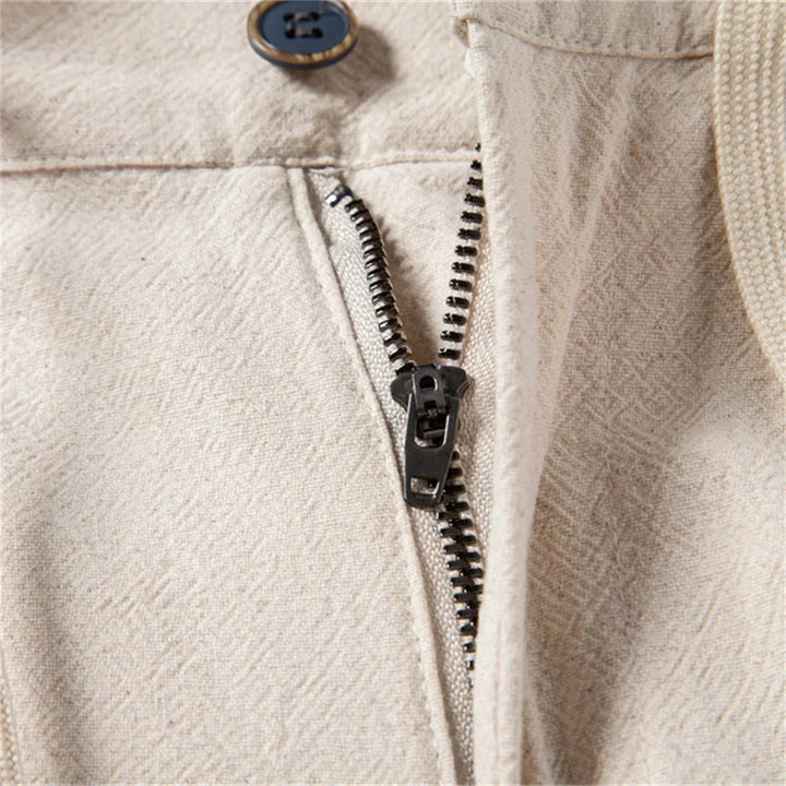 Men's Linen Blend Trousers – Relaxed Pleated Drawstring Fit – view 6