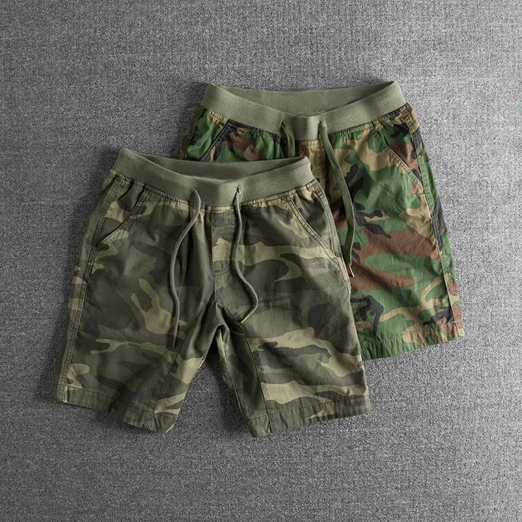 Men's Camo Print Drawstring Shorts – Breathable Everyday Comfort – Bundle Deal (Both Colours)