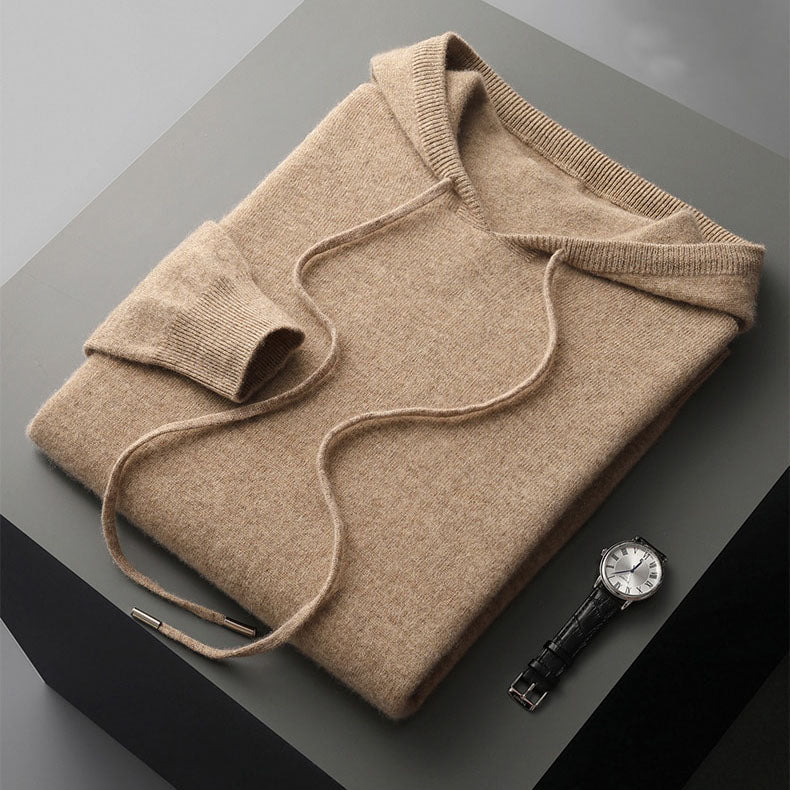 Men's Merino Wool Hoodie – Matteo Soft Knit Layering Piece – view 6