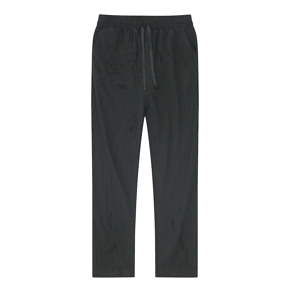 Men's Linen Blend Drawstring Trousers – Lightweight Summer Wear – view 12