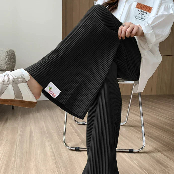 Women's Ribbed Maternity Trousers – Wide Leg Comfort Fit – view 10