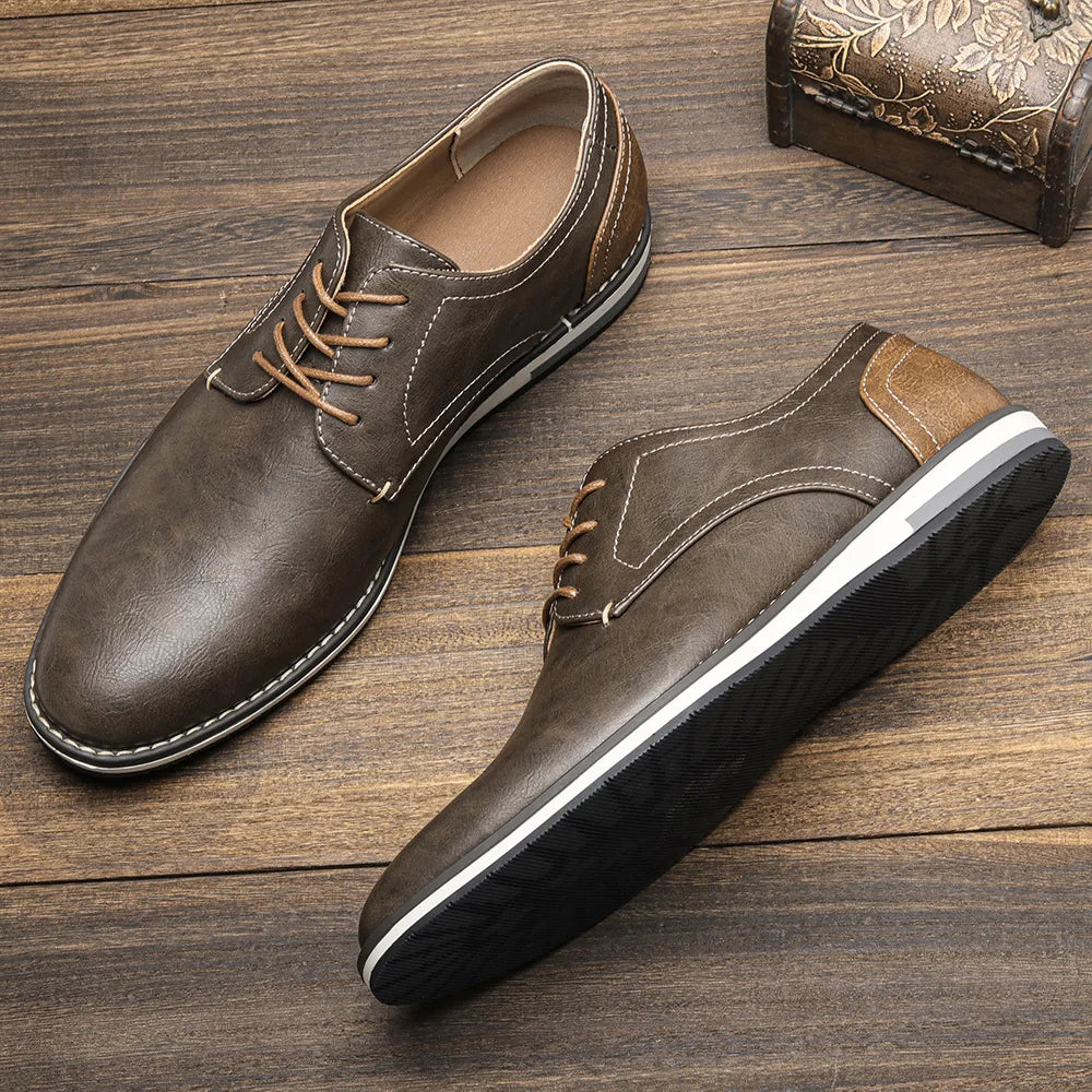 Men's Leather Hybrid Dress Shoes – Cushioned Sole – Office to Weekend