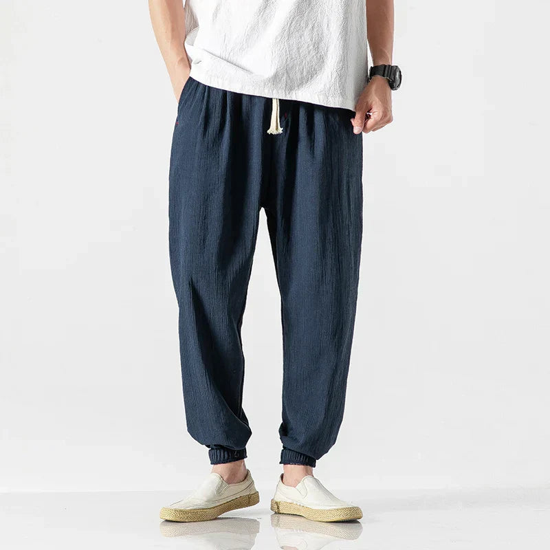 Men's Osaka Comfort Linen Trousers – Tapered Breathable Summer – view 10