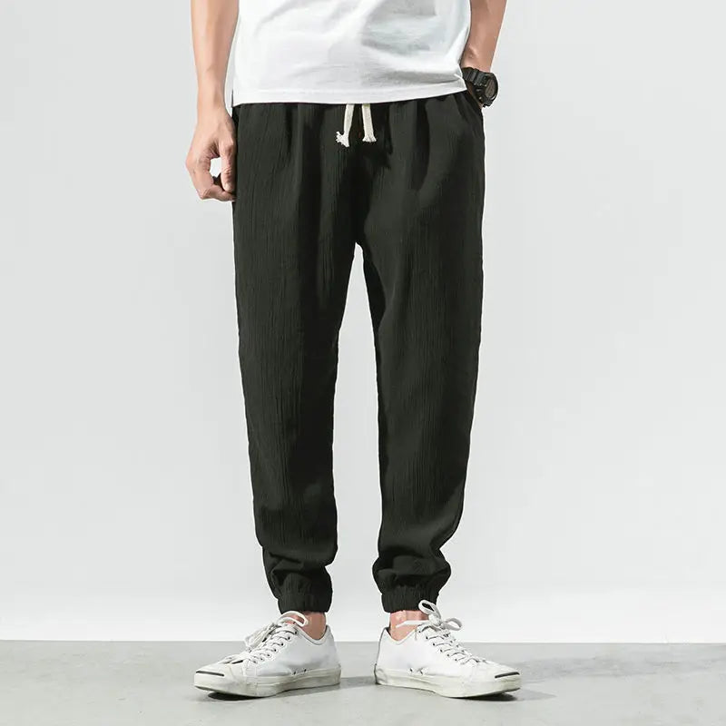 Men's Osaka Comfort Linen Trousers – Tapered Breathable Summer – view 11