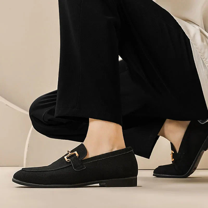Men's Suede Loafers – Cushioned Slip-On Shoes for Work