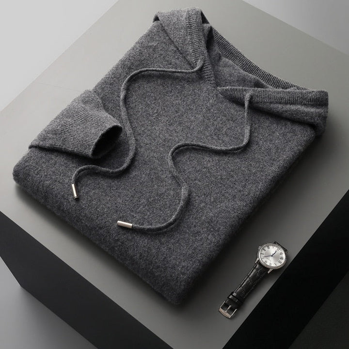 Men's Merino Wool Hoodie – Matteo Soft Knit Layering Piece – view 4